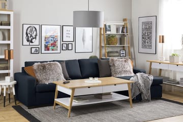 Crazy 4-seters Vendbar L-formet Sjeselongsofa i Stoff - Blå - Møbler - Sofaer - Sofaer med sjeselong - 4 seters sofa med divan