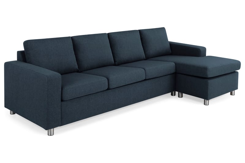 Crazy 4-seters Vendbar L-formet Sjeselongsofa i Stoff - Blå - Møbler - Sofaer - Sofaer med sjeselong - 4 seters sofa med divan
