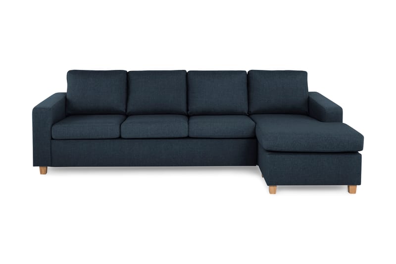 Crazy 4-seters Vendbar L-formet Sjeselongsofa i Stoff - Blå - Møbler - Sofaer - Sofaer med sjeselong - 4 seters sofa med divan