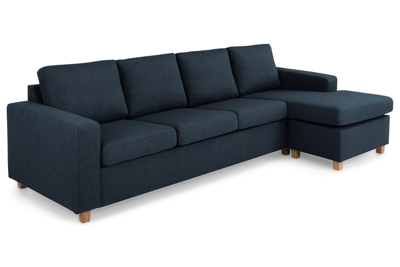 Crazy 4-seters Vendbar L-formet Sjeselongsofa i Stoff - Blå - Møbler - Sofaer - Sofaer med sjeselong - 4 seters sofa med divan