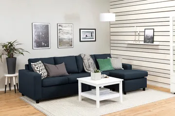 Crazy 4-seters Vendbar L-formet Sjeselongsofa i Stoff - Blå - Møbler - Sofaer - Sofaer med sjeselong - 4 seters sofa med divan