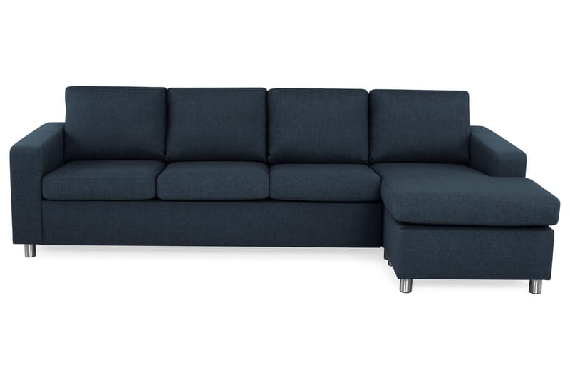 Crazy 4-seters Vendbar L-formet Sjeselongsofa i Stoff - Blå - Møbler - Sofaer - Sofaer med sjeselong - 4 seters sofa med divan