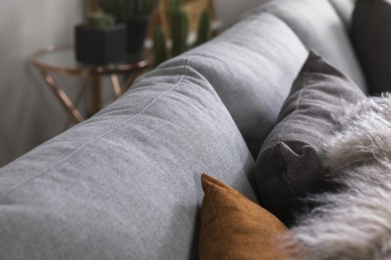Crazy 4-seters Vendbar L-formet Sjeselongsofa i Stoff - Grå - Møbler - Sofaer - Sofaer med sjeselong - 4 seters sofa med divan