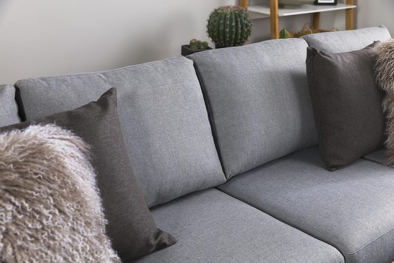 Crazy 4-seters Vendbar L-formet Sjeselongsofa i Stoff - Grå - Møbler - Sofaer - Sofaer med sjeselong - 4 seters sofa med divan