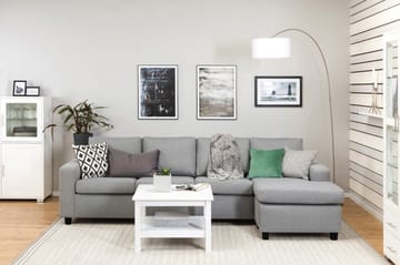 Crazy 4-seters Vendbar L-formet Sjeselongsofa i Stoff - Grå - Møbler - Sofaer - Sofaer med sjeselong - 4 seters sofa med divan