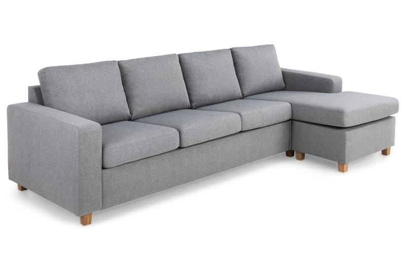 Crazy 4-seters Vendbar L-formet Sjeselongsofa i Stoff - Grå - Møbler - Sofaer - Sofaer med sjeselong - 4 seters sofa med divan