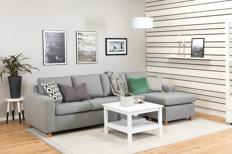 Crazy 4-seters Vendbar L-formet Sjeselongsofa i Stoff - Grå - Møbler - Sofaer - Sofaer med sjeselong - 4 seters sofa med divan