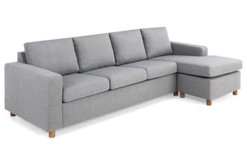 Crazy 4-seters Vendbar L-formet Sjeselongsofa i Stoff - Grå - Møbler - Sofaer - Sofaer med sjeselong - 4 seters sofa med divan