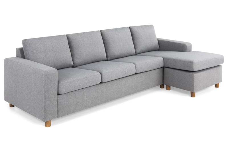 Crazy 4-seters Vendbar L-formet Sjeselongsofa i Stoff - Grå - Møbler - Sofaer - Sofaer med sjeselong - 4 seters sofa med divan