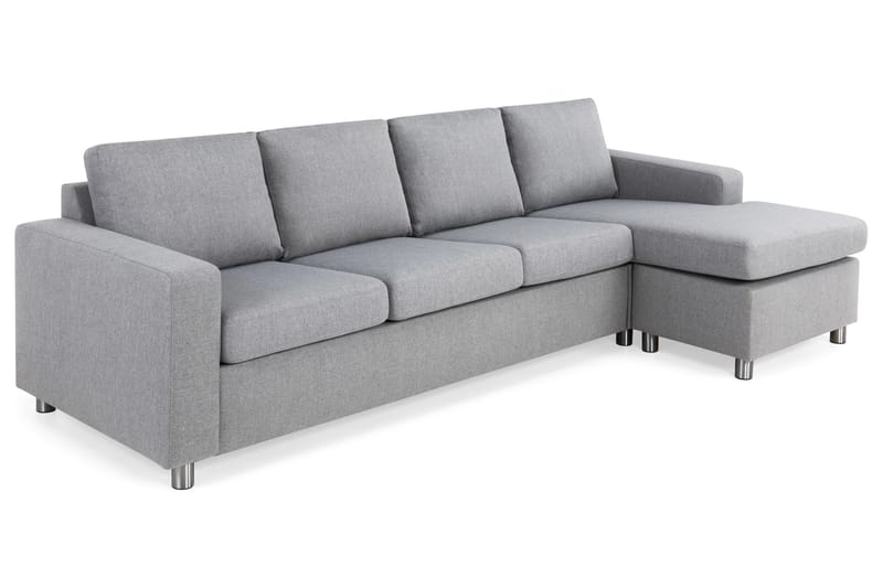 Crazy 4-seters Vendbar L-formet Sjeselongsofa i Stoff - Grå - Møbler - Sofaer - Sofaer med sjeselong - 4 seters sofa med divan