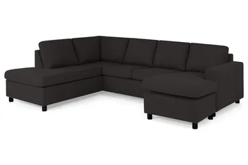 Crazy 4-seters Venstrevendt U-formet Large Sofa med Divan og Sjeselong i Stoff - Antrasitt - Møbler - Sofaer - Sofaer med sjeselong - 4 seters sofa med divan