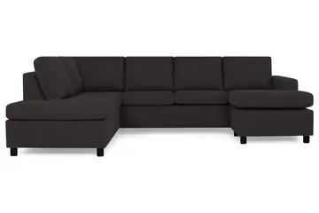 Crazy 4-seters Venstrevendt U-formet Large Sofa med Divan og Sjeselong i Stoff - Antrasitt - Møbler - Sofaer - Sofaer med sjeselong - 4 seters sofa med divan