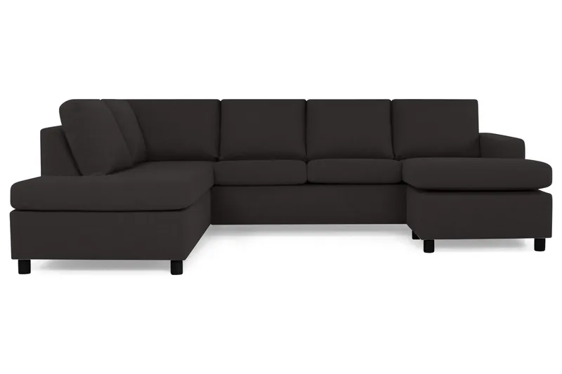 Crazy 4-seters Venstrevendt U-formet Large Sofa med Divan og Sjeselong i Stoff - Antrasitt - Møbler - Sofaer - Sofaer med sjeselong - 4 seters sofa med divan