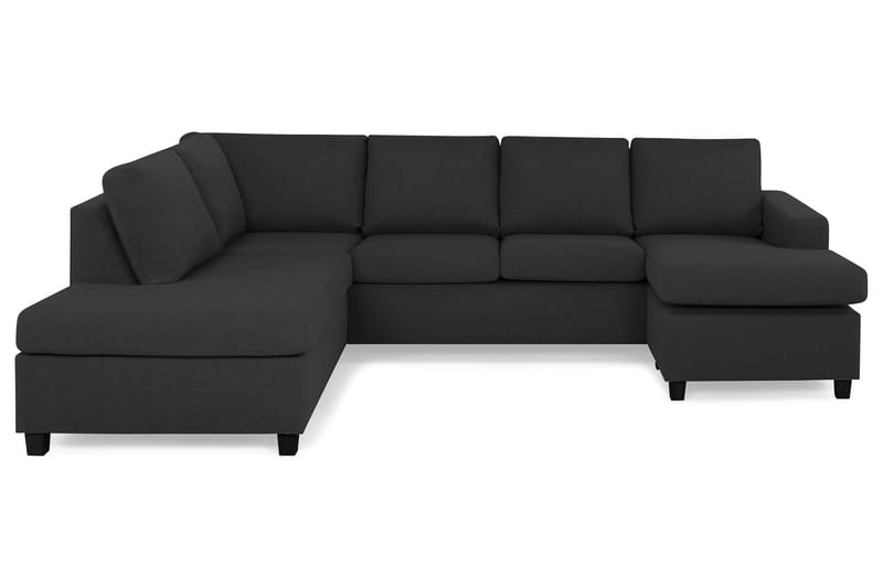 Crazy 4-seters Venstrevendt U-formet Large Sofa med Divan og Sjeselong i Stoff - Antrasitt - Møbler - Sofaer - Sofaer med sjeselong - 4 seters sofa med divan