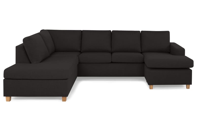 Crazy 4-seters Venstrevendt U-formet Large Sofa med Divan og Sjeselong i Stoff - Antrasitt - Møbler - Sofaer - Sofaer med sjeselong - 4 seters sofa med divan