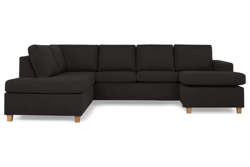 Crazy 4-seters Venstrevendt U-formet Large Sofa med Divan og Sjeselong i Stoff - Antrasitt - Møbler - Sofaer - Sofaer med sjeselong - 4 seters sofa med divan