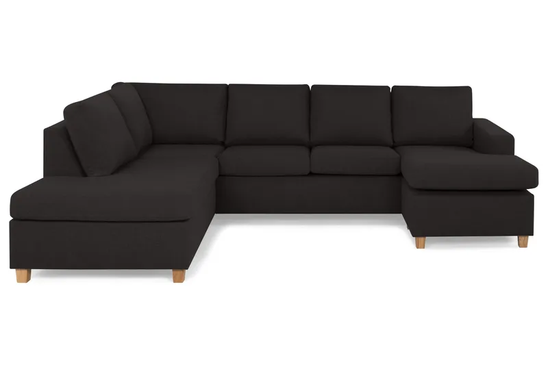 Crazy 4-seters Venstrevendt U-formet Large Sofa med Divan og Sjeselong i Stoff - Antrasitt - Møbler - Sofaer - Sofaer med sjeselong - 4 seters sofa med divan