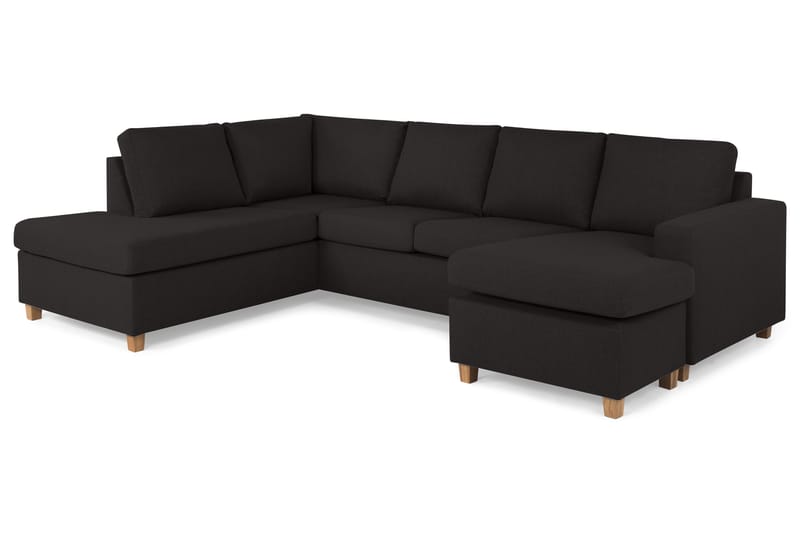 Crazy 4-seters Venstrevendt U-formet Large Sofa med Divan og Sjeselong i Stoff - Antrasitt - Møbler - Sofaer - Sofaer med sjeselong - 4 seters sofa med divan