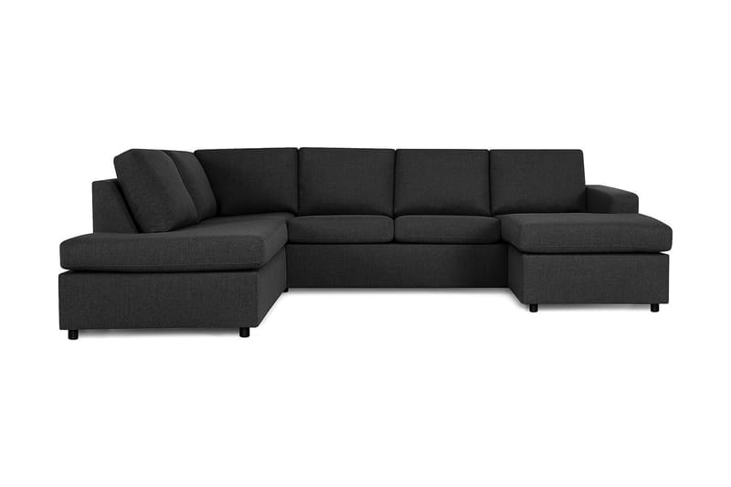 Crazy 4-seters Venstrevendt U-formet Large Sofa med Divan og Sjeselong i Stoff, Antrasitt
