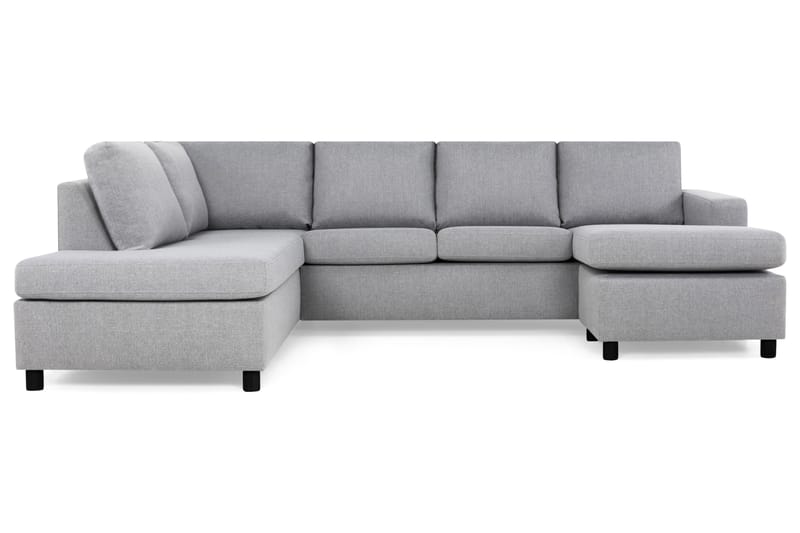 Crazy 4-seters Venstrevendt U-formet Large Sofa med Divan og Sjeselong i Stoff - Grå - Møbler - Sofaer - Sofaer med sjeselong - 4 seters sofa med divan