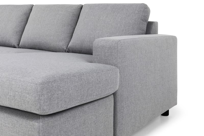 Crazy 4-seters Venstrevendt U-formet Large Sofa med Divan og Sjeselong i Stoff - Grå - Møbler - Sofaer - Sofaer med sjeselong - 4 seters sofa med divan