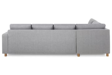 Crazy 4-seters Venstrevendt U-formet Large Sofa med Divan og Sjeselong i Stoff - Grå - Møbler - Sofaer - Sofaer med sjeselong - 4 seters sofa med divan
