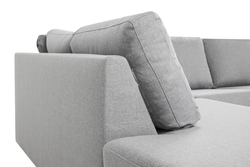 Crazy 4-seters Venstrevendt U-formet Large Sofa med Divan og Sjeselong i Stoff - Grå - Møbler - Sofaer - Sofaer med sjeselong - 4 seters sofa med divan
