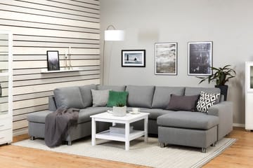 Crazy 4-seters Venstrevendt U-formet Large Sofa med Divan og Sjeselong i Stoff - Grå - Møbler - Sofaer - Sofaer med sjeselong - 4 seters sofa med divan