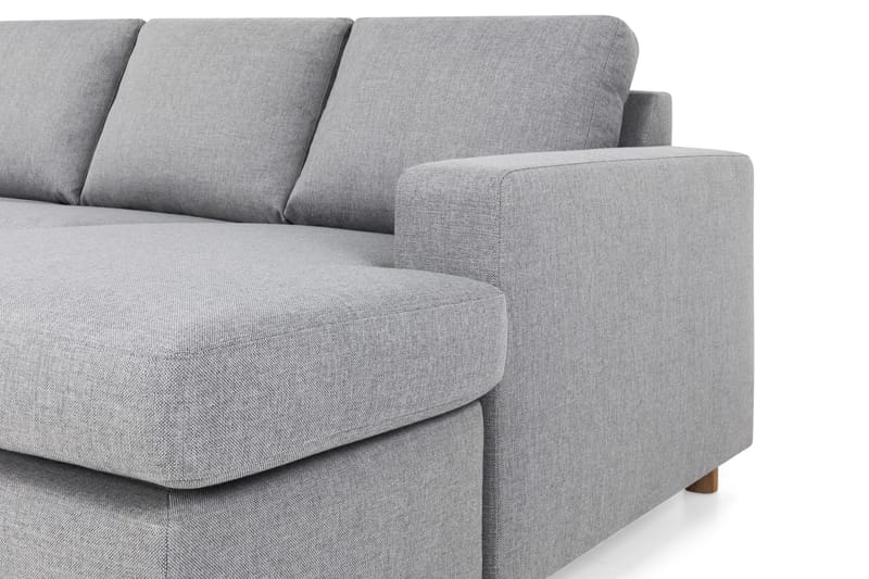 Crazy 4-seters Venstrevendt U-formet Large Sofa med Divan og Sjeselong i Stoff - Grå - Møbler - Sofaer - Sofaer med sjeselong - 4 seters sofa med divan