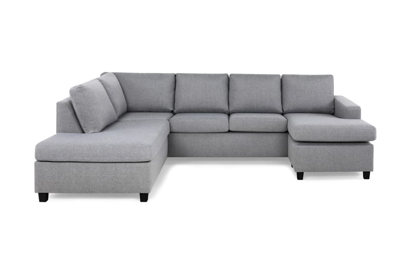 Crazy 4-seters Venstrevendt U-formet Large Sofa med Divan og Sjeselong i Stoff - Grå - Møbler - Sofaer - Sofaer med sjeselong - 4 seters sofa med divan