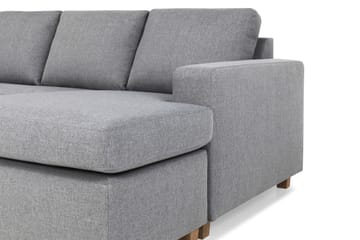 Crazy 4-seters Venstrevendt U-formet Large Sofa med Divan og Sjeselong i Stoff - Grå - Møbler - Sofaer - Sofaer med sjeselong - 4 seters sofa med divan