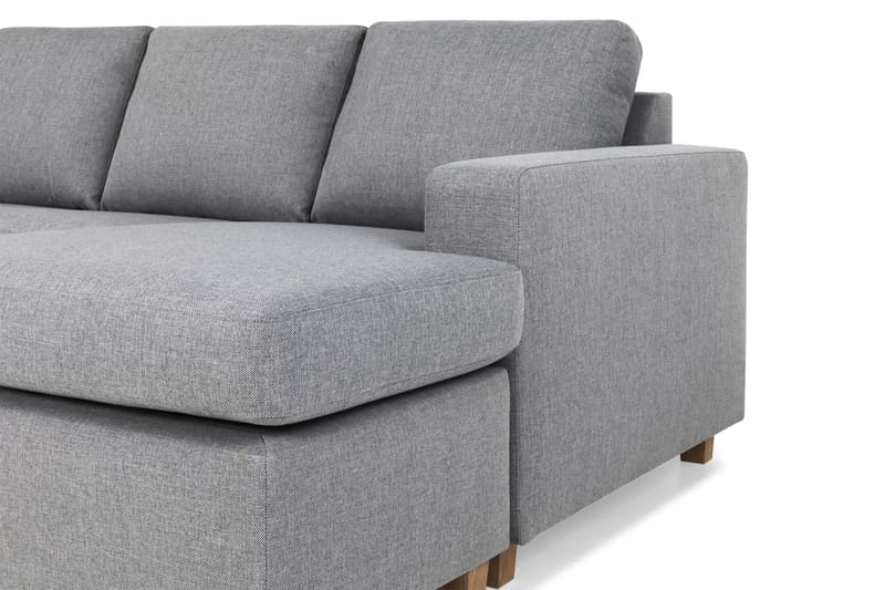 Crazy 4-seters Venstrevendt U-formet Large Sofa med Divan og Sjeselong i Stoff - Grå - Møbler - Sofaer - Sofaer med sjeselong - 4 seters sofa med divan