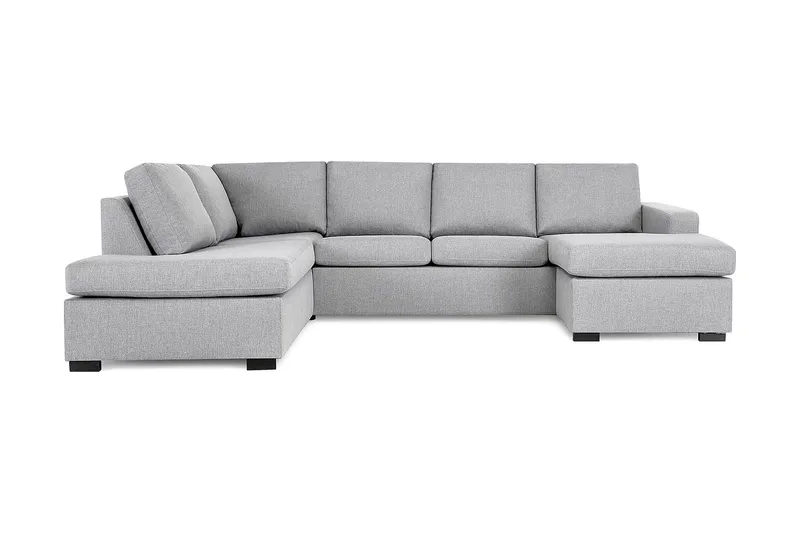 Crazy 4-seters Venstrevendt U-formet Large Sofa med Divan og Sjeselong i Stoff - Grå - Møbler - Sofaer - Sofaer med sjeselong - 4 seters sofa med divan