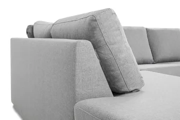 Crazy 4-seters Venstrevendt U-formet Large Sofa med Divan og Sjeselong i Stoff - Grå - Møbler - Sofaer - Sofaer med sjeselong - 4 seters sofa med divan