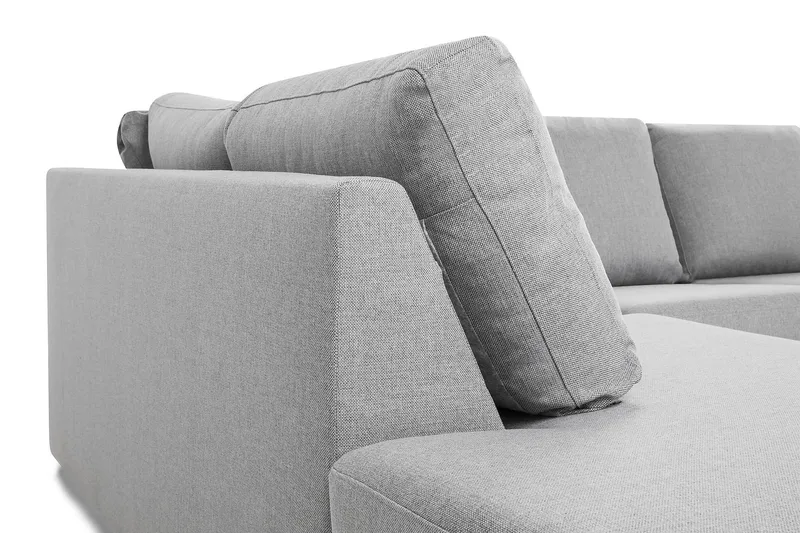 Crazy 4-seters Venstrevendt U-formet Large Sofa med Divan og Sjeselong i Stoff - Grå - Møbler - Sofaer - Sofaer med sjeselong - 4 seters sofa med divan