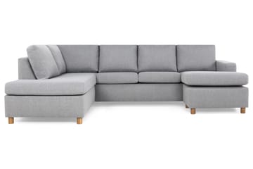 Crazy 4-seters Venstrevendt U-formet Large Sofa med Divan og Sjeselong i Stoff - Grå - Møbler - Sofaer - Sofaer med sjeselong - 4 seters sofa med divan
