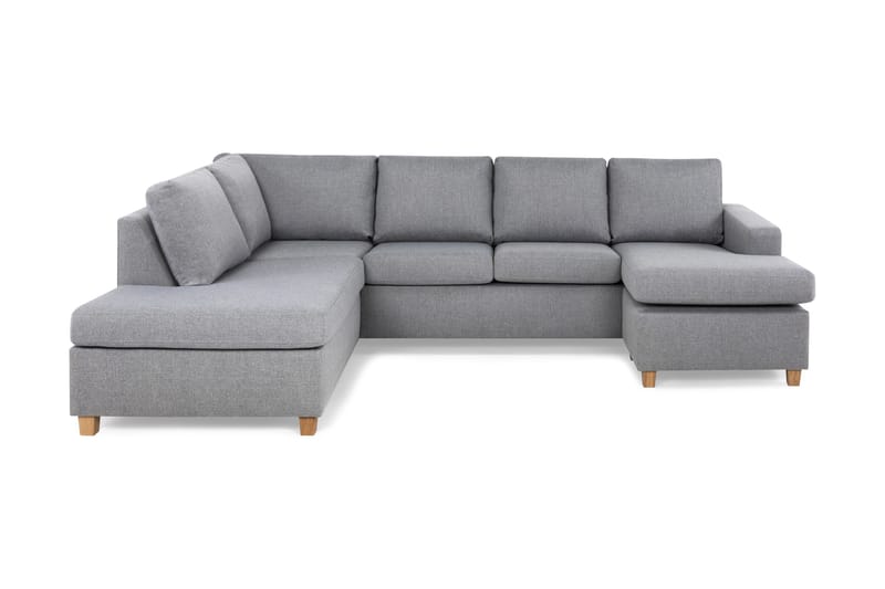 Crazy 4-seters Venstrevendt U-formet Large Sofa med Divan og Sjeselong i Stoff - Grå - Møbler - Sofaer - Sofaer med sjeselong - 4 seters sofa med divan