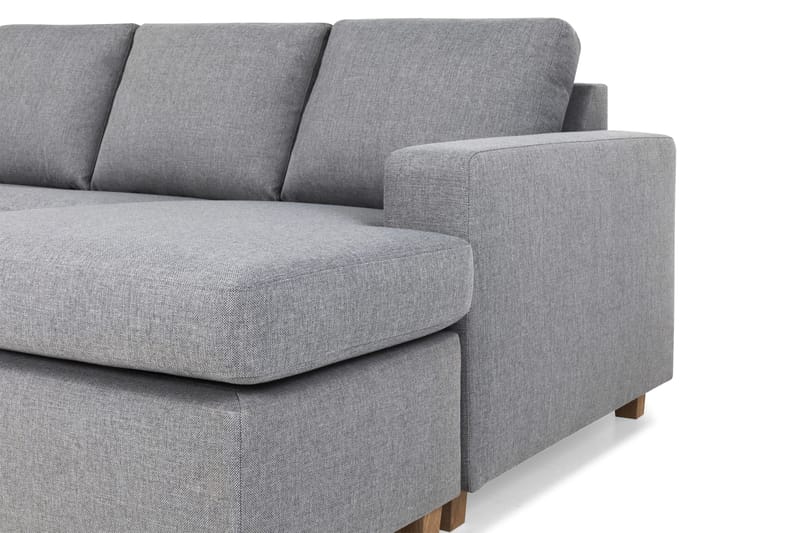 Crazy 4-seters Venstrevendt U-formet Large Sofa med Divan og Sjeselong i Stoff - Grå - Møbler - Sofaer - Sofaer med sjeselong - 4 seters sofa med divan