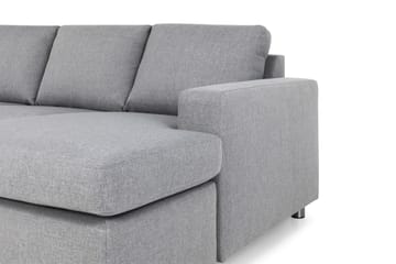 Crazy 4-seters Venstrevendt U-formet Large Sofa med Divan og Sjeselong i Stoff - Grå - Møbler - Sofaer - Sofaer med sjeselong - 4 seters sofa med divan