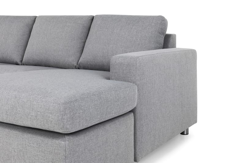 Crazy 4-seters Venstrevendt U-formet Large Sofa med Divan og Sjeselong i Stoff - Grå - Møbler - Sofaer - Sofaer med sjeselong - 4 seters sofa med divan