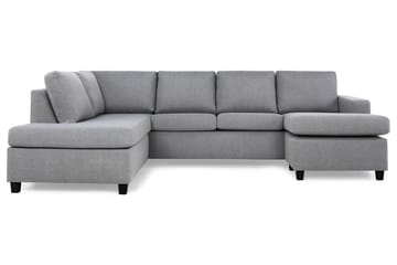 Crazy 4-seters Venstrevendt U-formet Large Sofa med Divan og Sjeselong i Stoff - Grå - Møbler - Sofaer - Sofaer med sjeselong - 4 seters sofa med divan