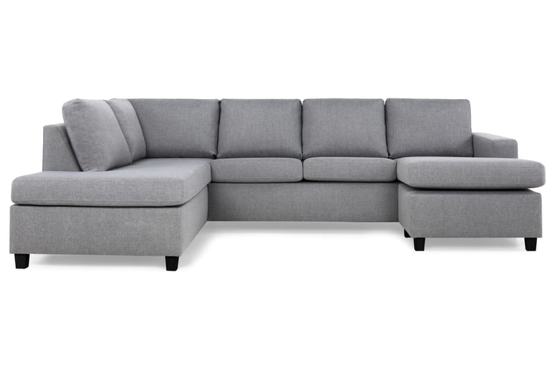 Crazy 4-seters Venstrevendt U-formet Large Sofa med Divan og Sjeselong i Stoff - Grå - Møbler - Sofaer - Sofaer med sjeselong - 4 seters sofa med divan