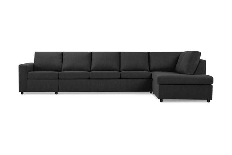 Crazy 5-seters Høyrevendt L-formet Sjeselongsofa i Stoff - Antrasitt - Møbler - Sofaer - Sofaer med sjeselong - 4 seters sofa med divan
