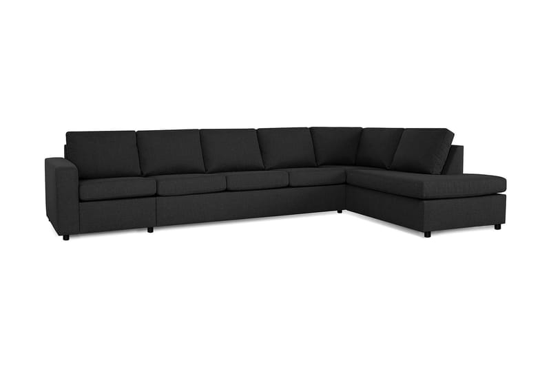 Crazy 5-seters Høyrevendt L-formet Sjeselongsofa i Stoff - Antrasitt - Møbler - Sofaer - Sofaer med sjeselong - 4 seters sofa med divan