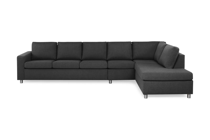 Crazy 5-seters Høyrevendt L-formet Sjeselongsofa i Stoff - Antrasitt - Møbler - Sofaer - Sofaer med sjeselong - 4 seters sofa med divan