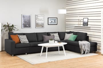 Crazy 5-seters Høyrevendt L-formet Sjeselongsofa i Stoff - Antrasitt - Møbler - Sofaer - Sofaer med sjeselong - 4 seters sofa med divan