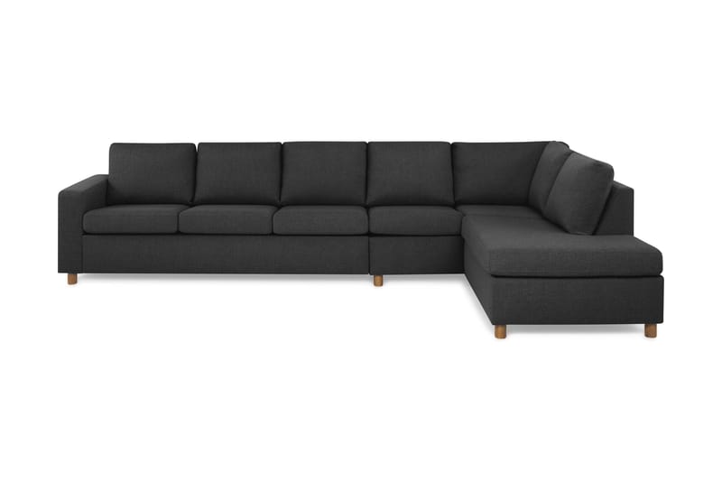 Crazy 5-seters Høyrevendt L-formet Sjeselongsofa i Stoff - Antrasitt - Møbler - Sofaer - Sofaer med sjeselong - 4 seters sofa med divan