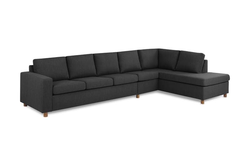 Crazy 5-seters Høyrevendt L-formet Sjeselongsofa i Stoff - Antrasitt - Møbler - Sofaer - Sofaer med sjeselong - 4 seters sofa med divan