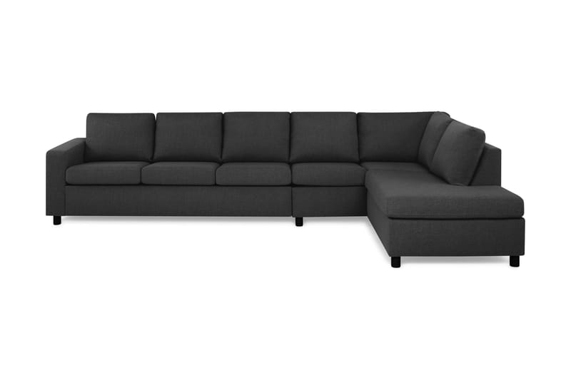 Crazy 5-seters Høyrevendt L-formet Sjeselongsofa i Stoff - Antrasitt - Møbler - Sofaer - Sofaer med sjeselong - 4 seters sofa med divan