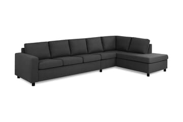 Crazy 5-seters Høyrevendt L-formet Sjeselongsofa i Stoff - Antrasitt - Møbler - Sofaer - Sofaer med sjeselong - 4 seters sofa med divan